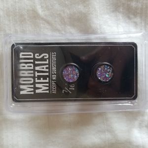 New Morbid Metals Purple Druzy Plug Gauge
